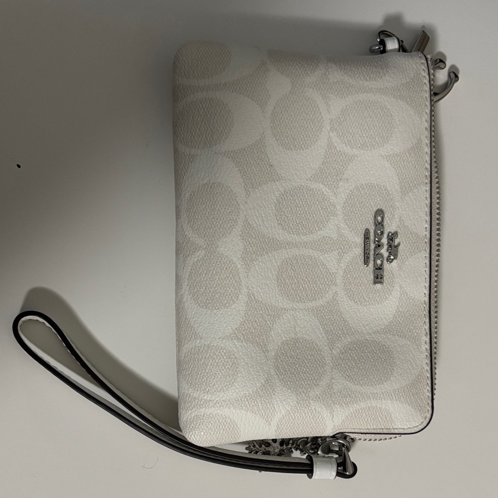 Coach Signature Cream Wristlet